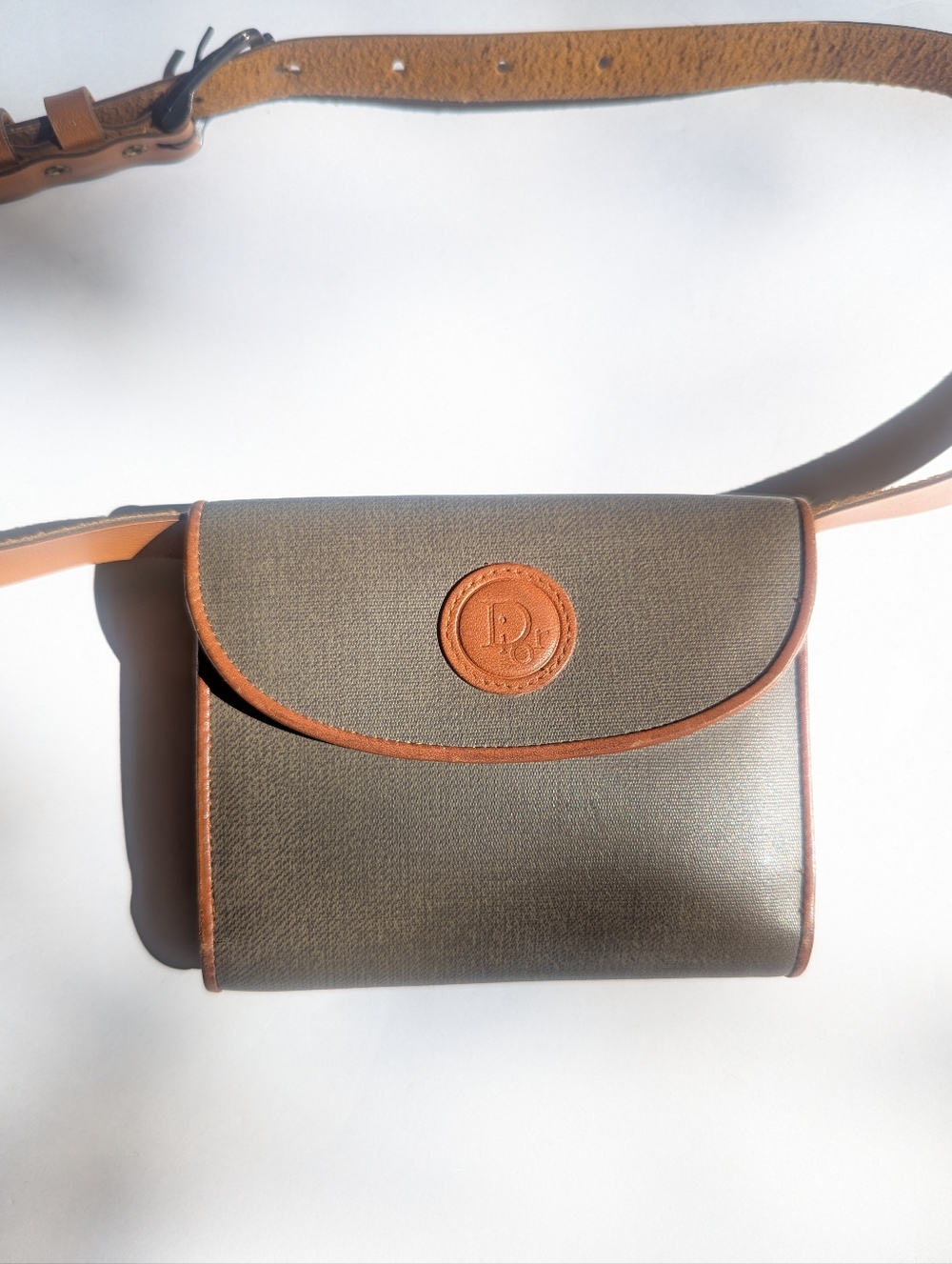 Christian DIOR Vintage Wallet Coated Canvas & Leather Trim Bifold 5" 🦋 Handbag